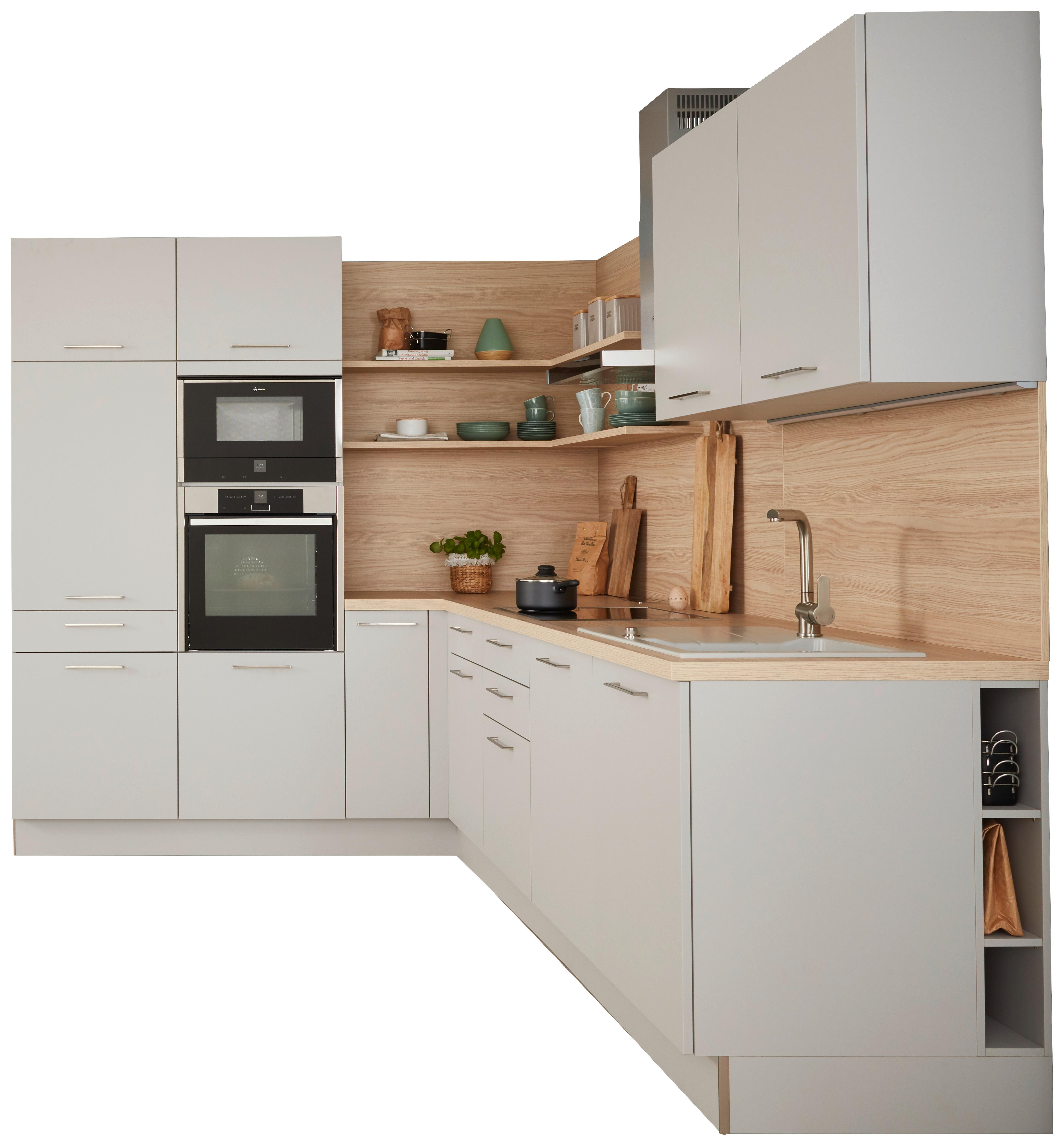 Eckküche Manhattan Uni - Platinfarben/Eschefarben, MODERN, Holzwerkstoff (230/295cm) - Nolte Küchen