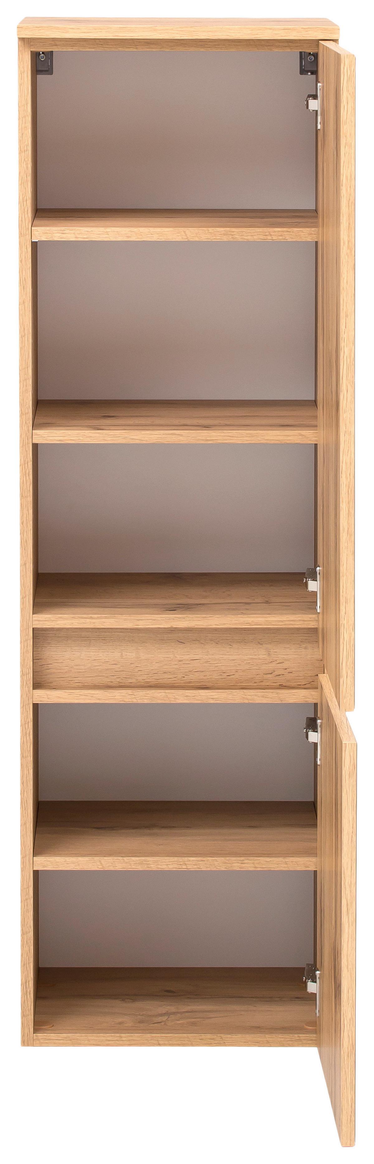 Badezimmer ''Helsinki'', Weiß/Eichefarben - Eichefarben/Weiß, KONVENTIONELL, Glas/Holzwerkstoff (120cm) - Held