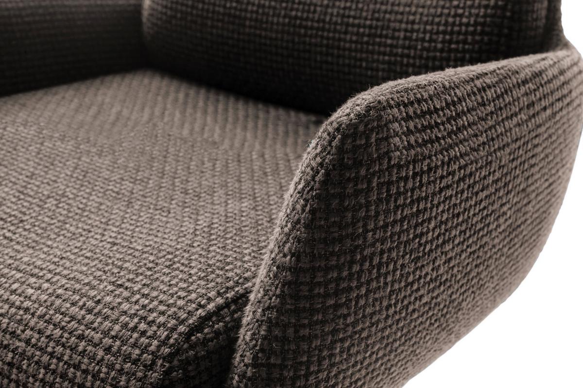 STOŁEK BAROWY LEXINGTON - kolor stalowy/cappuccino, Design, metal/tkanina (54/84/52cm) - Dieter Knoll