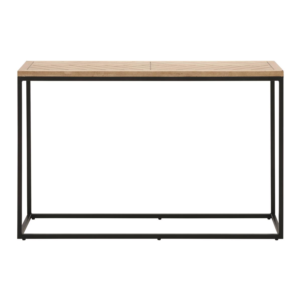 Konsolentisch Holz "Catalina", ca. 120x40 cm, teilmassiv - Eichefarben/Schwarz, MODERN, Holz/Holzwerkstoff (120/40/76cm) - Bessagi Home