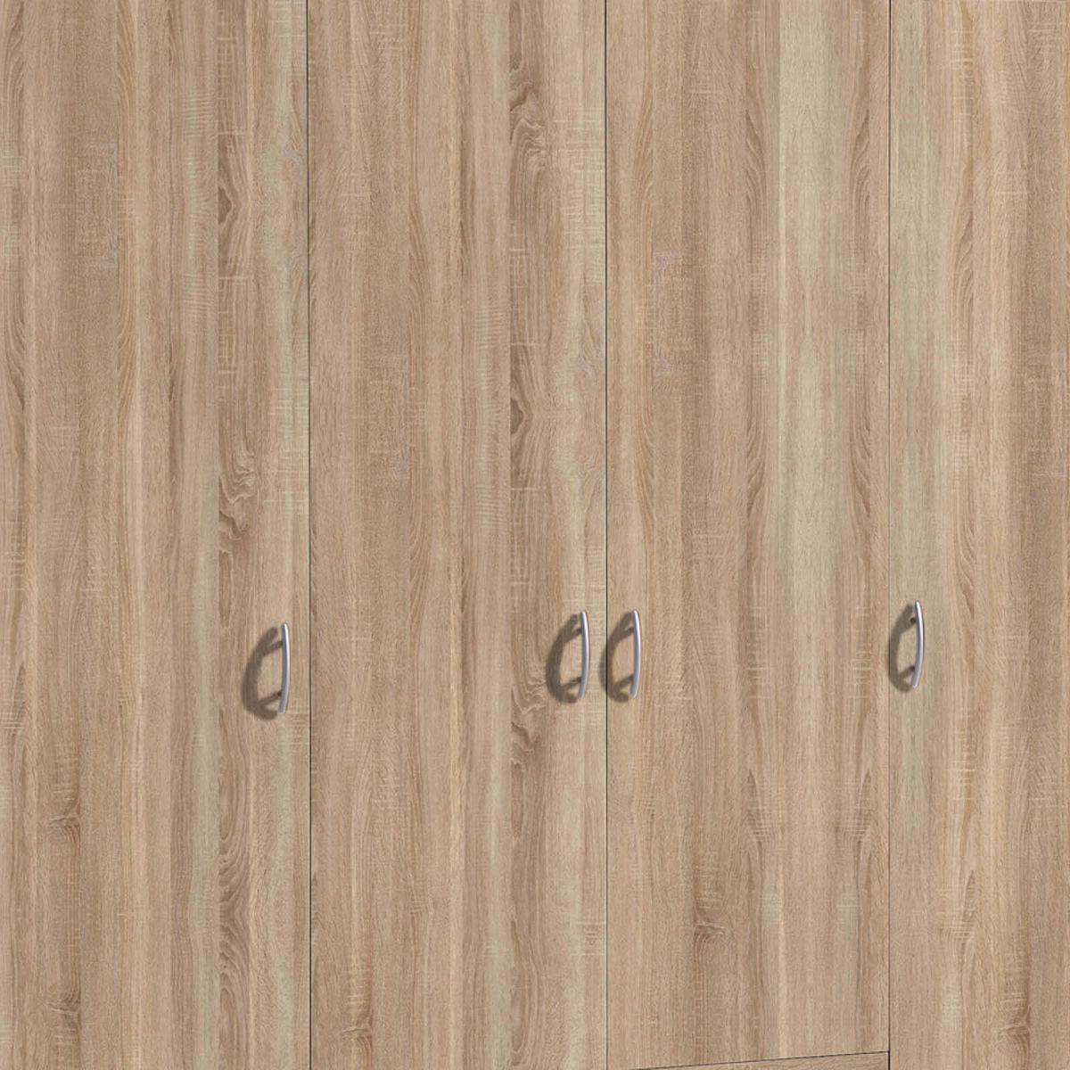 Omara S Klasičnimi Vrati Base 4, Barva Hrasta - barve hrasta/barve aluminija, Konvencionalno, umetna masa/leseni material (161/176/53cm) - P & B