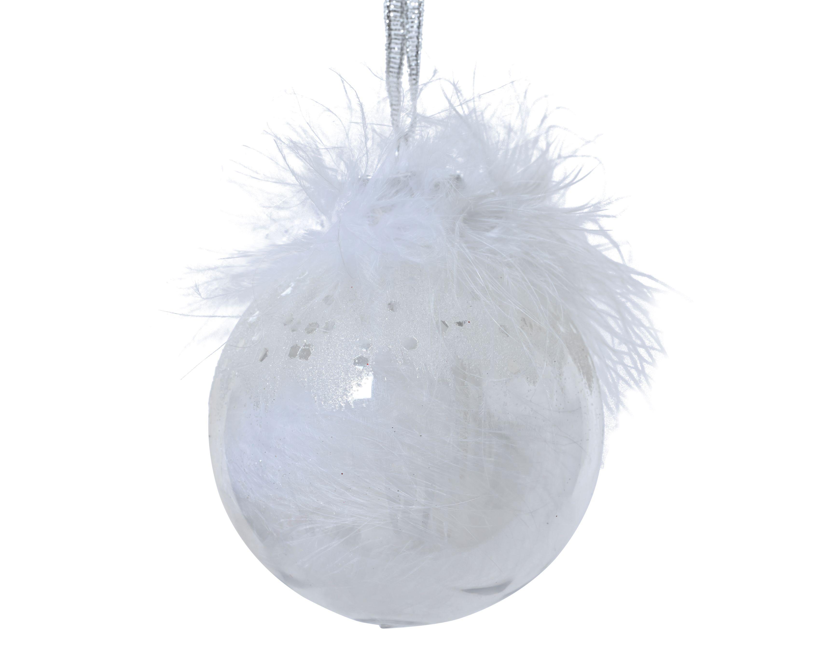 Kuglica Za Bor Dove Ø:8cm - bijela/prozirno, Basics, plastika (8/8cm)