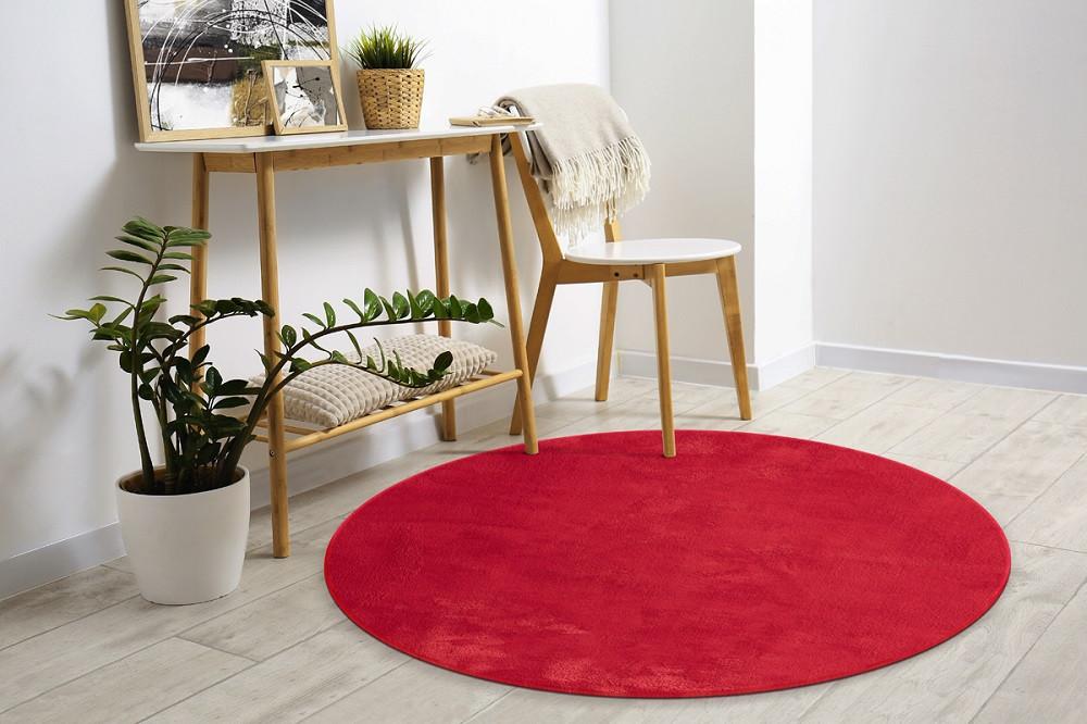 Fellteppich Loft Rot Ø ca. 200cm - Rot, KONVENTIONELL, Textil (200cm)