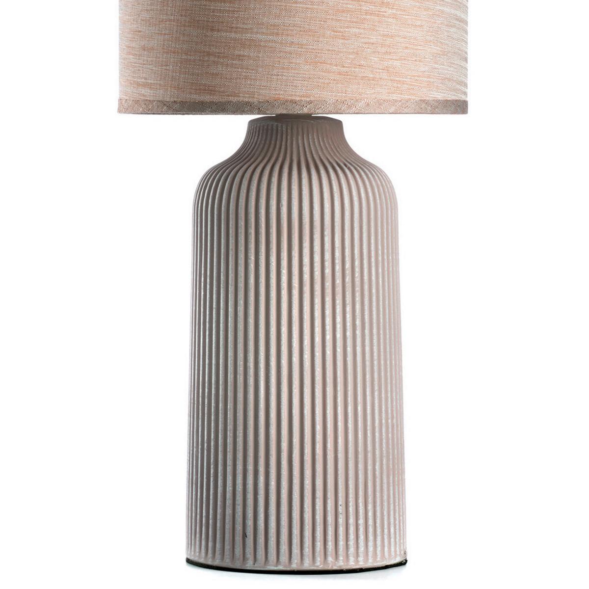 Asztali Lámpa 064/lgs - krémszínű, Design, textil/kerámia (20/45cm)