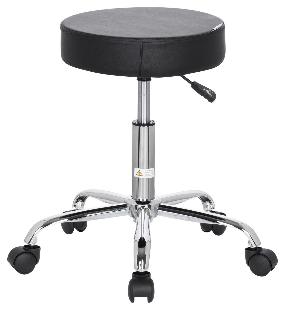 Bürohocker Operator II Chromfarben/Schwarz - Chromfarben/Schwarz, MODERN, Kunststoff/Textil (57/45/57cm) - MID.YOU