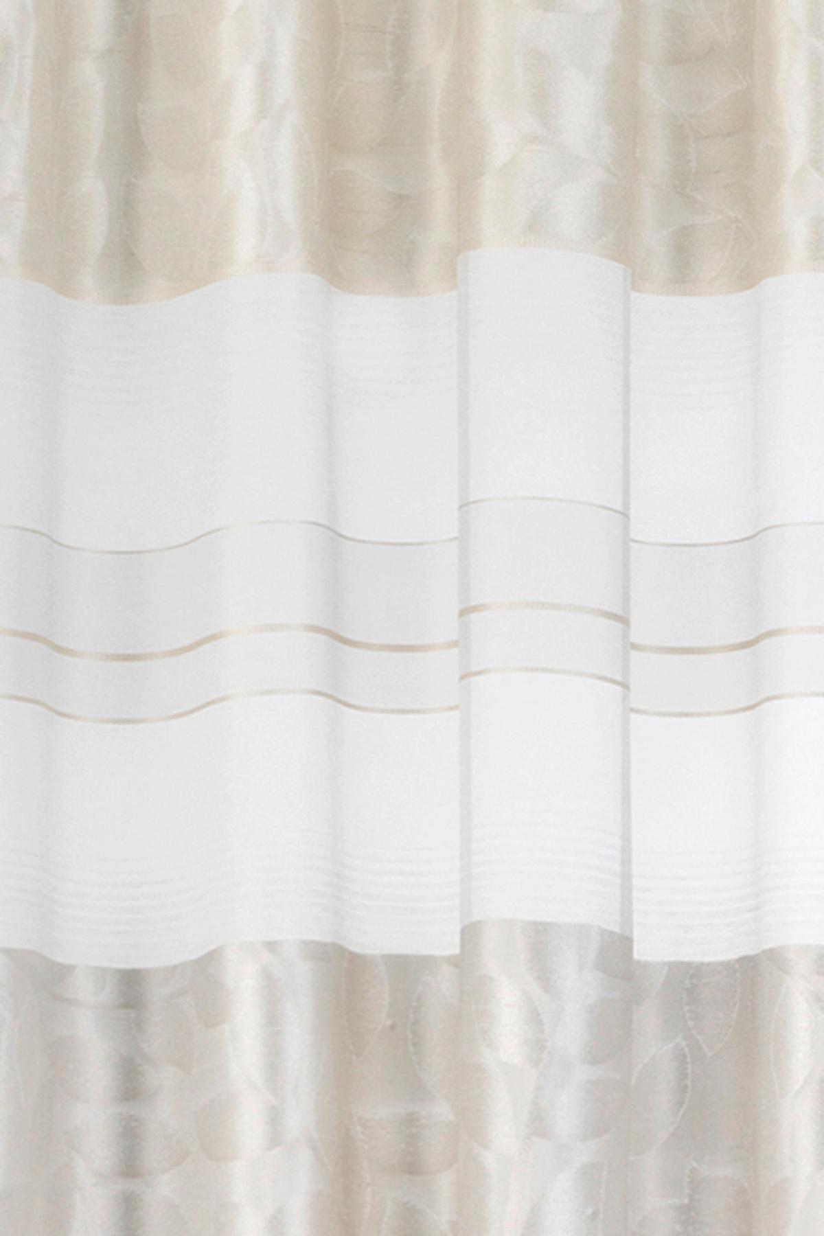 ZASŁONA NA SZELKACH ZESTAW FD DACAPO-STRIPE 00 - biały, Basics, tkanina (140/255cm)