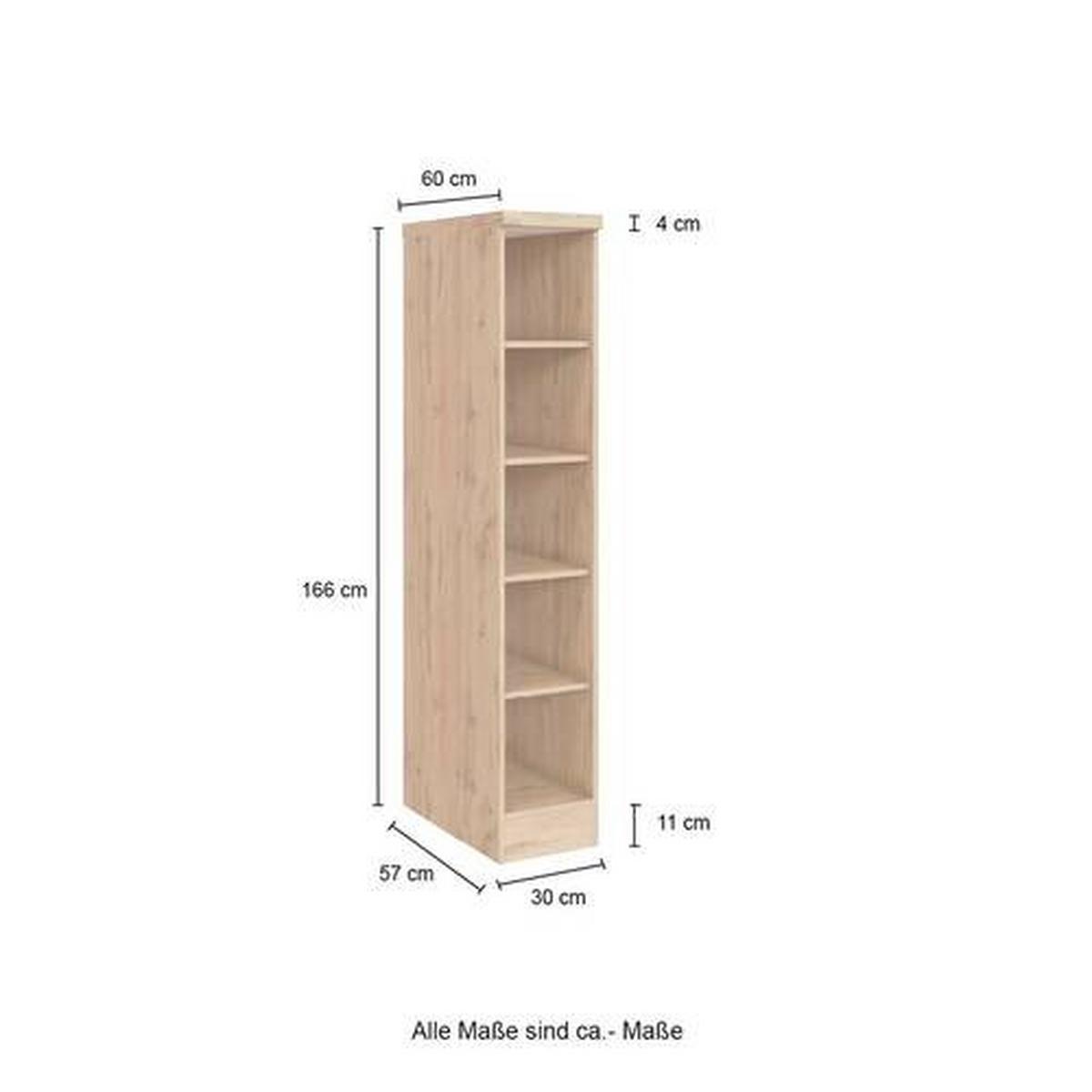 Regal Florenz ca. 30 cm Eiche Wotan Dekor - Eiche Wotan, Design, Holzwerkstoff (30/166/60cm) - Held