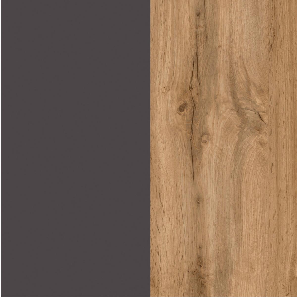 Midischrank Varese ca. 65x130 cm Grau/Eiche - Eiche Wotan/Grau, MODERN, Holzwerkstoff (65/130/35cm) - Held