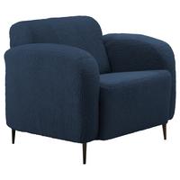 Sessel Marone Blau Teddystoff - Blau/Schwarz, MODERN, Textil/Metall (85/76/90cm) - Livetastic