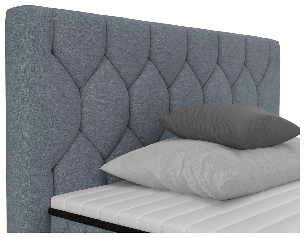 Boxbett Maya D Blau ca. 140x200cm - Blau/Schwarz, KONVENTIONELL, Holz/Holzwerkstoff (140/200cm) - Mömax