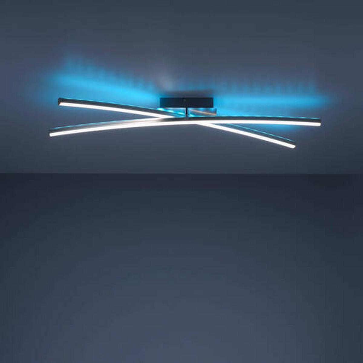 LED-Deckenleuchte Alina Silberfarben max. 24 Watt - Silberfarben, Design, Kunststoff/Metall (80,5/80,5/11cm)