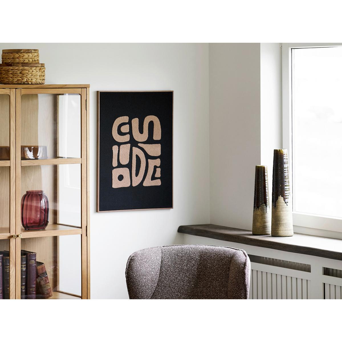 Bild Tine Tufted Wall Schwarz/Beige ca. 70x50cm - Beige/Schwarz, Basics, Holzwerkstoff/Textil (70/50/2,5cm)