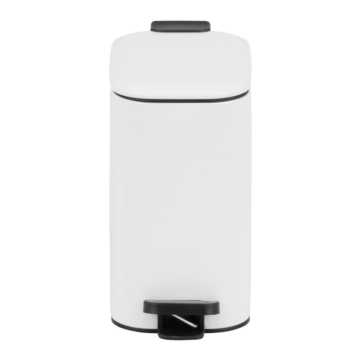 Treteimer Vario Weiß ca. 6 l - Schwarz/Weiß, MODERN, Kunststoff/Metall (15/28/26,9cm) - Mömax