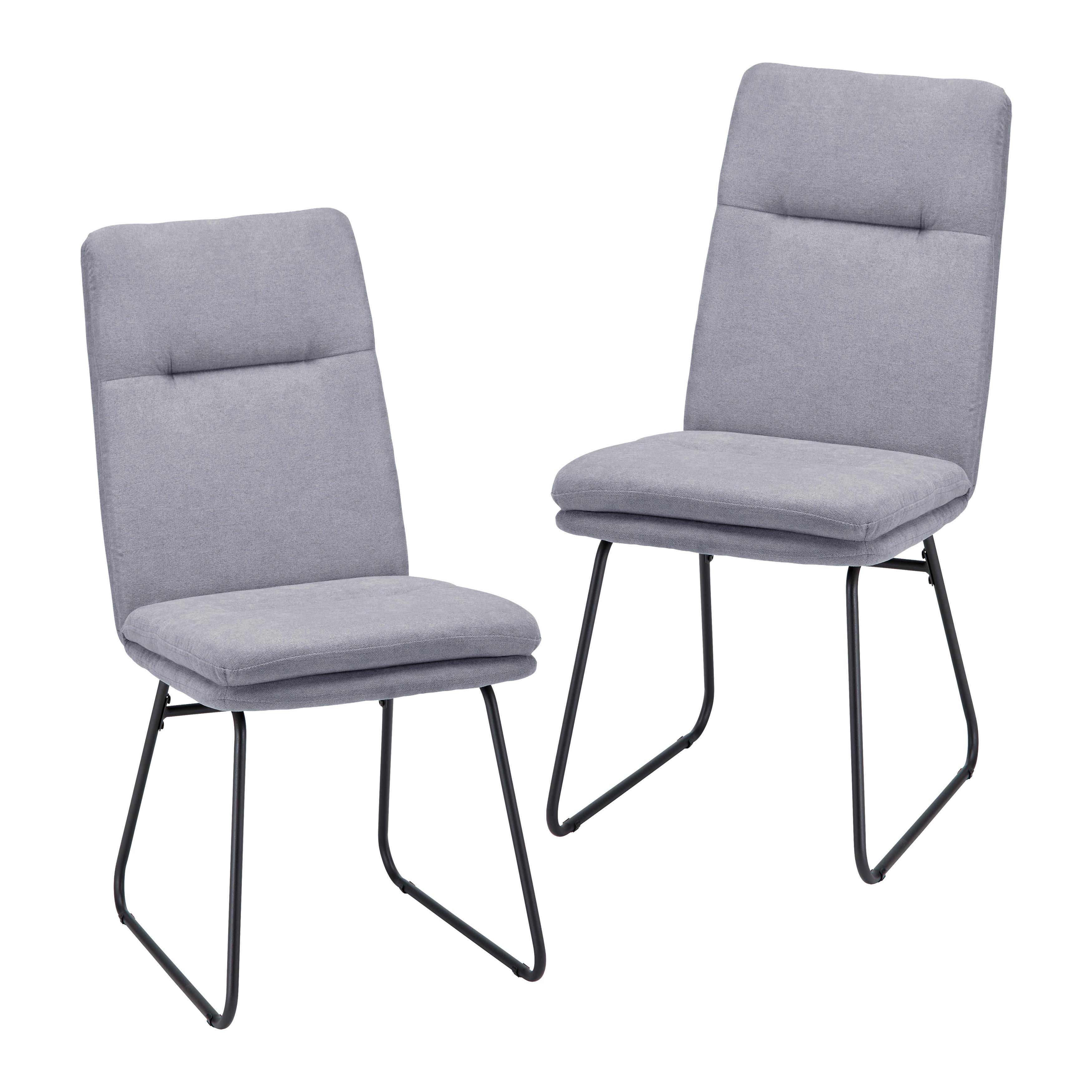 ZESTAW KRZESEŁ LEO - czarny/szary, Modern, metal/tkanina (49/99/68cm) - Bessagi Home