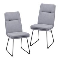 ZESTAW KRZESEŁ LEO - czarny/szary, Modern, metal/tkanina (49/99/68cm) - Bessagi Home