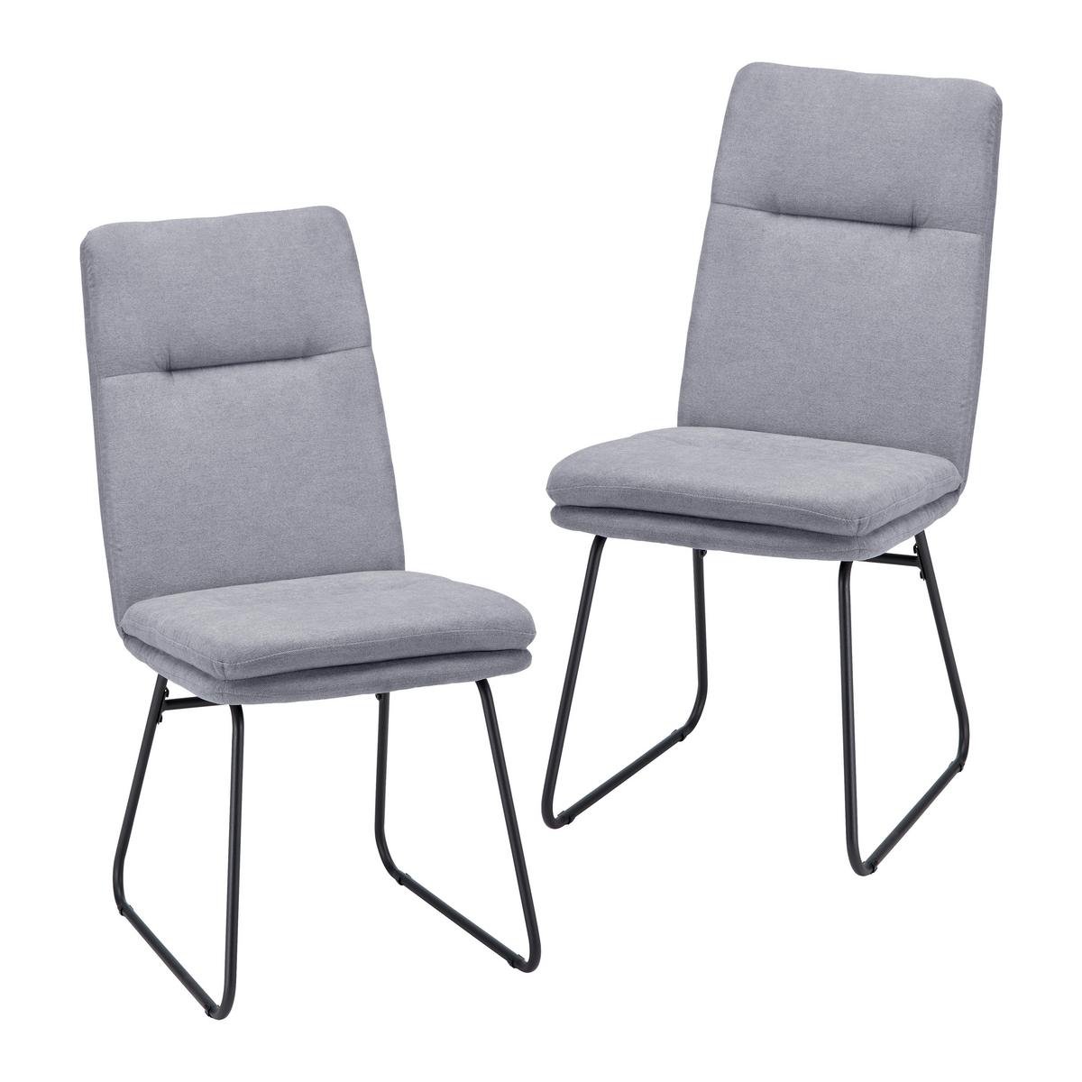 ZESTAW KRZESEŁ LEO - czarny/szary, Modern, metal/tkanina (49/99/68cm) - Bessagi Home