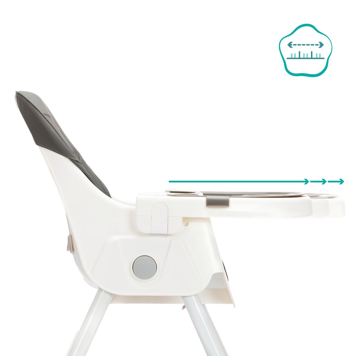 WYSOKIE KRZESŁO FINN - biały/szary, Basics, metal/tkanina (71/60/95cm) - Fillikid