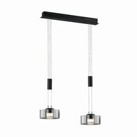 LED-Pendelleuchte Lavin Schwarz max. 9 Watt - Schwarz, Design, Glas/Metall (64/20/160cm) - Fischer & Honsel