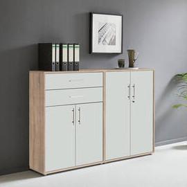 Aktenschrank Office Edition Sw Set 12 Weiß/Eichefarben - Eichefarben/Weiß, MODERN, Holzwerkstoff (168,8/113,6/33cm) - MID.YOU