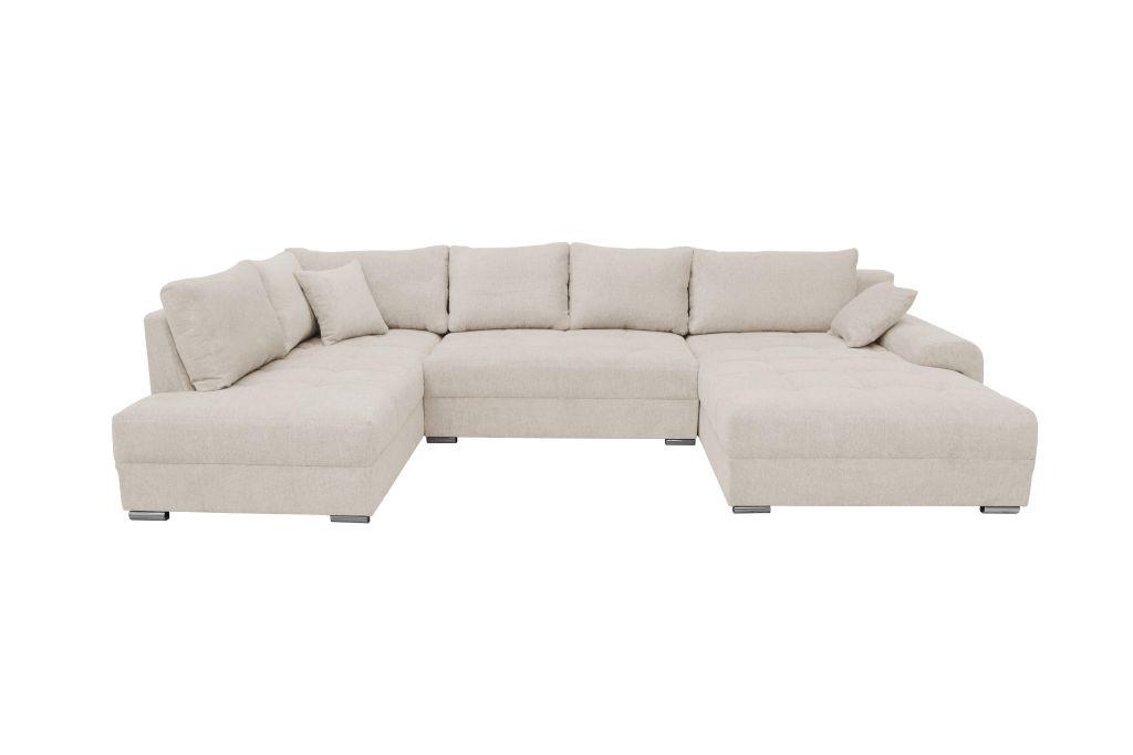 Kutna Garnitura Senso - boje kroma/krem, Moderno, tekstil/drvo (197/346/183cm) - Modern Living