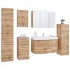 ARMOIRE HAUTE FLORIDA -EXKLUSIV- - couleur chromée/couleur chêne, MODERN (40/180/35cm) - Premium Living