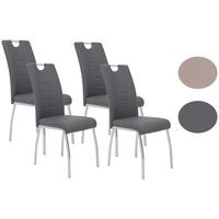 StuhL-Set Andrea Grau 4er-Set - Chromfarben/Weiß, MODERN, Textil/Metall (43/100/64cm) - MID.YOU
