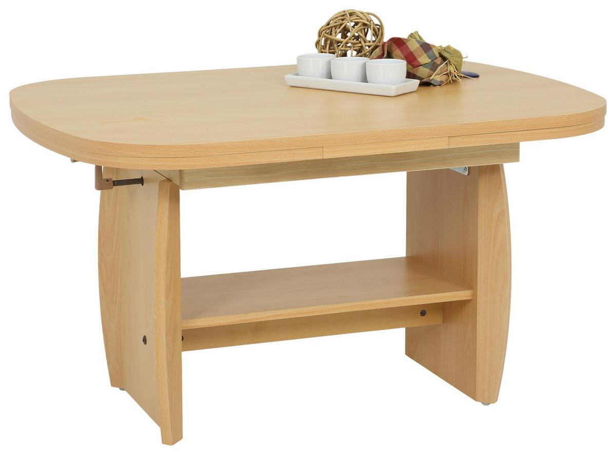 STOLIK KAWOWY MICHAEL SZER: 90-142 CM - kolor bukowy, Basics, materiał drewnopochodny (90 - 142/52 - 62/68cm) - MID.YOU