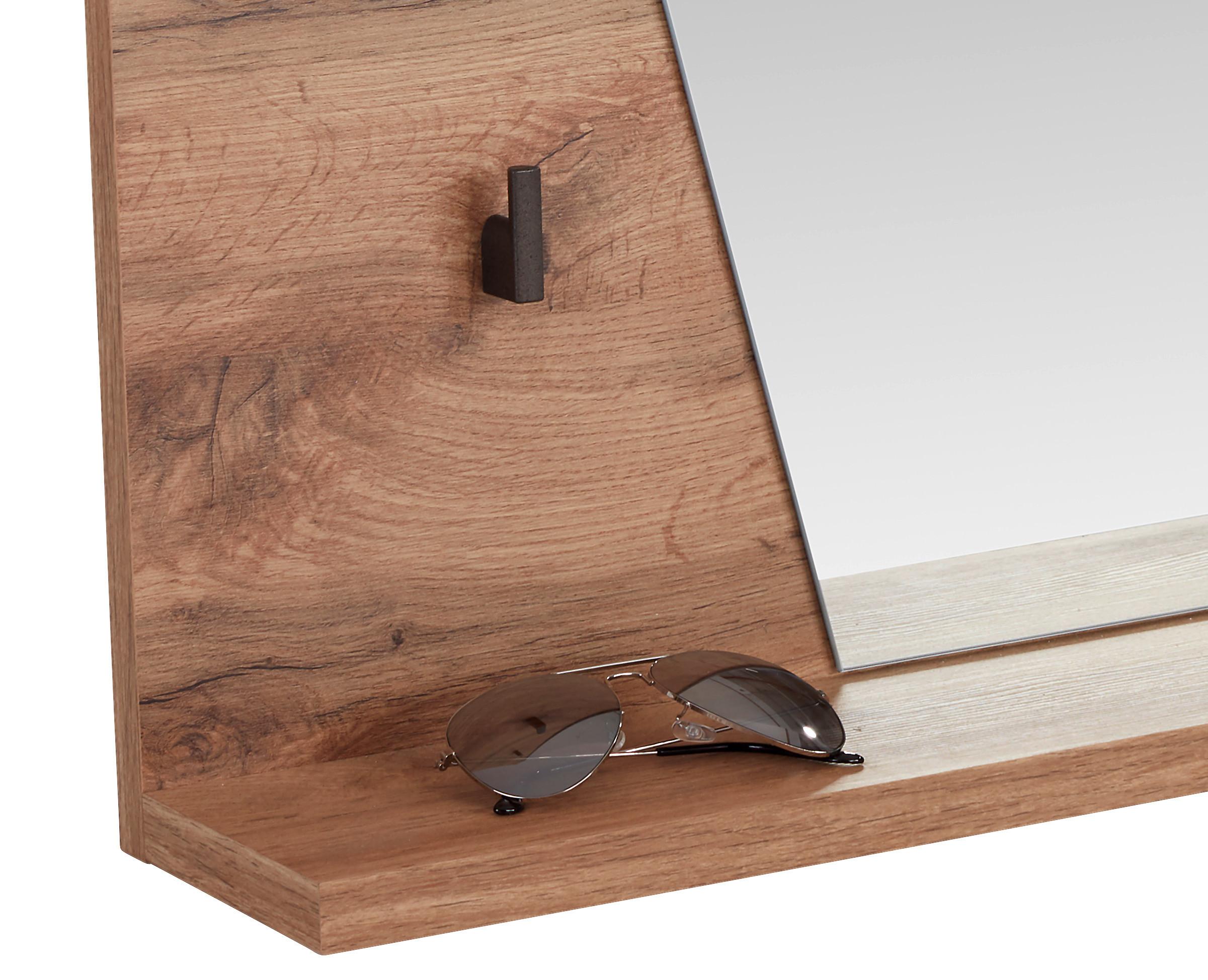 Ogledalo Venedig, Barva Hrasta, 80 X 84 Cm - barve hrasta, Moderno, steklo/leseni material (80/84/12cm) - Mömax