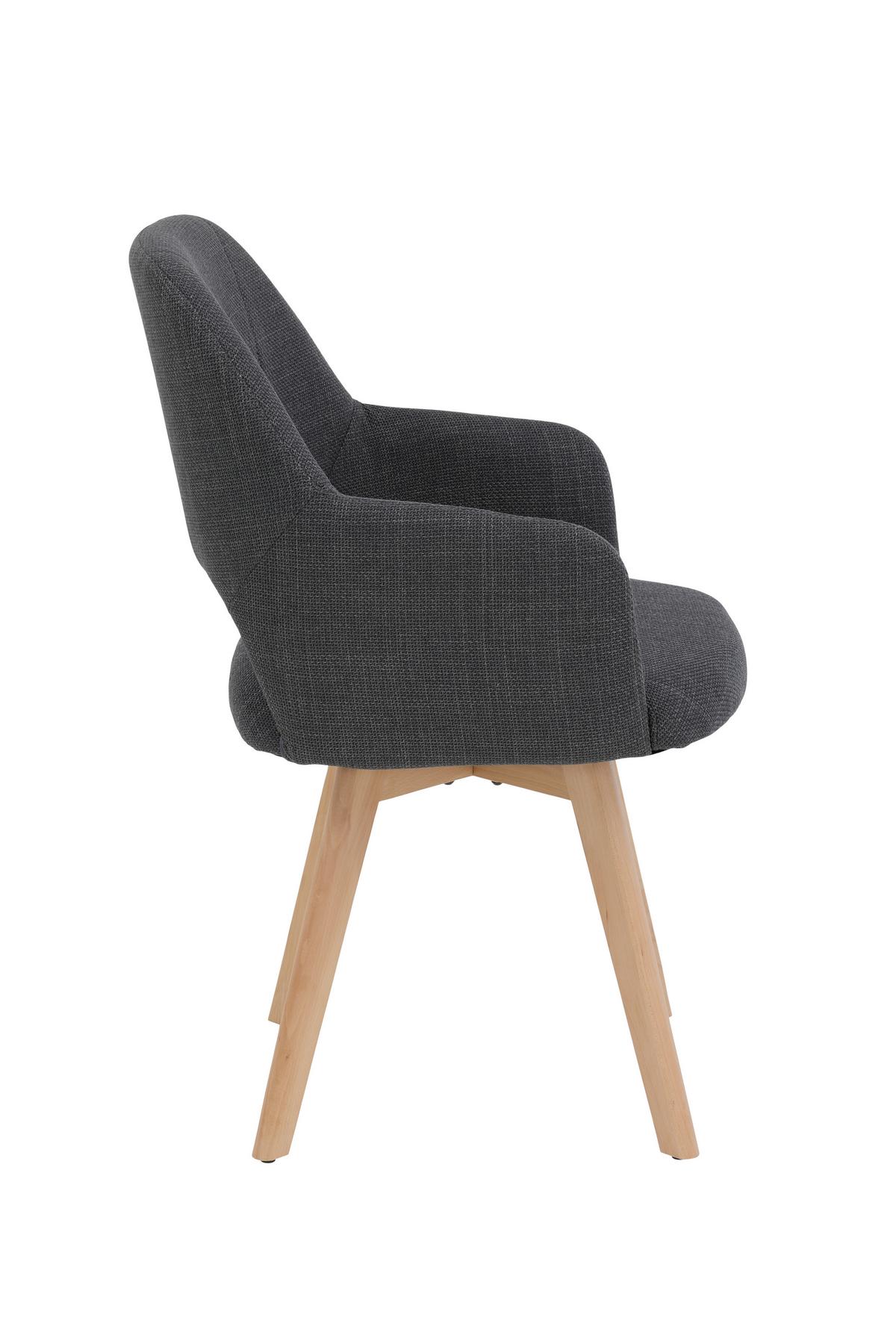 SESSELSET STADE S 2ER-SET - Anthrazit/Buchefarben, MODERN, Holz/Textil (57/88/61cm) - P & B