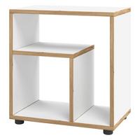 Beistelltisch Zeito ca.50x30x55cm Weiß/Eiche - Honigeiche/Schwarz, Design, Holzwerkstoff/Kunststoff (50/55/30cm) - MID.YOU