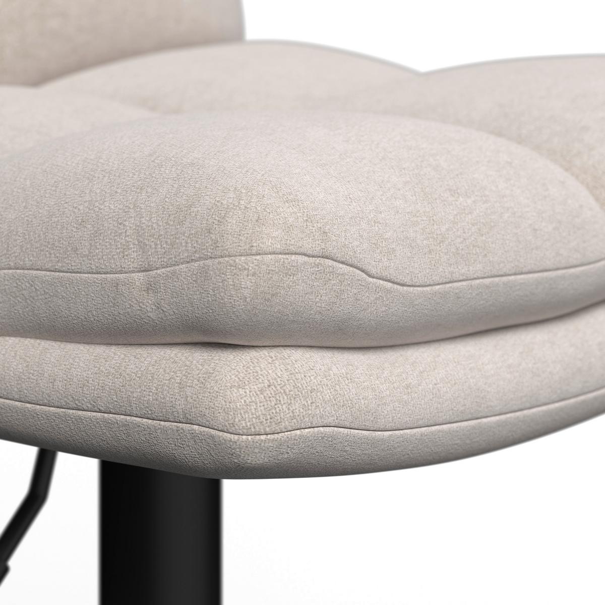 Barhocker Caja Creme Struktur Gepolstert - Creme/Schwarz, MODERN, Holz/Textil (47/87-107/49cm) - Bessagi Home