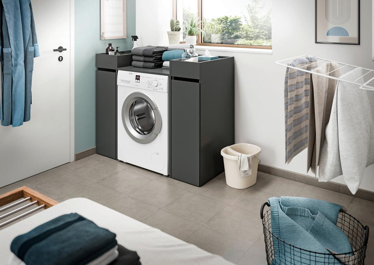 DULAP PENTRU MAșINA DE SPĂLAT FREE - antracit, Basics, material pe bază de lemn (124/101/60cm) - MID.YOU