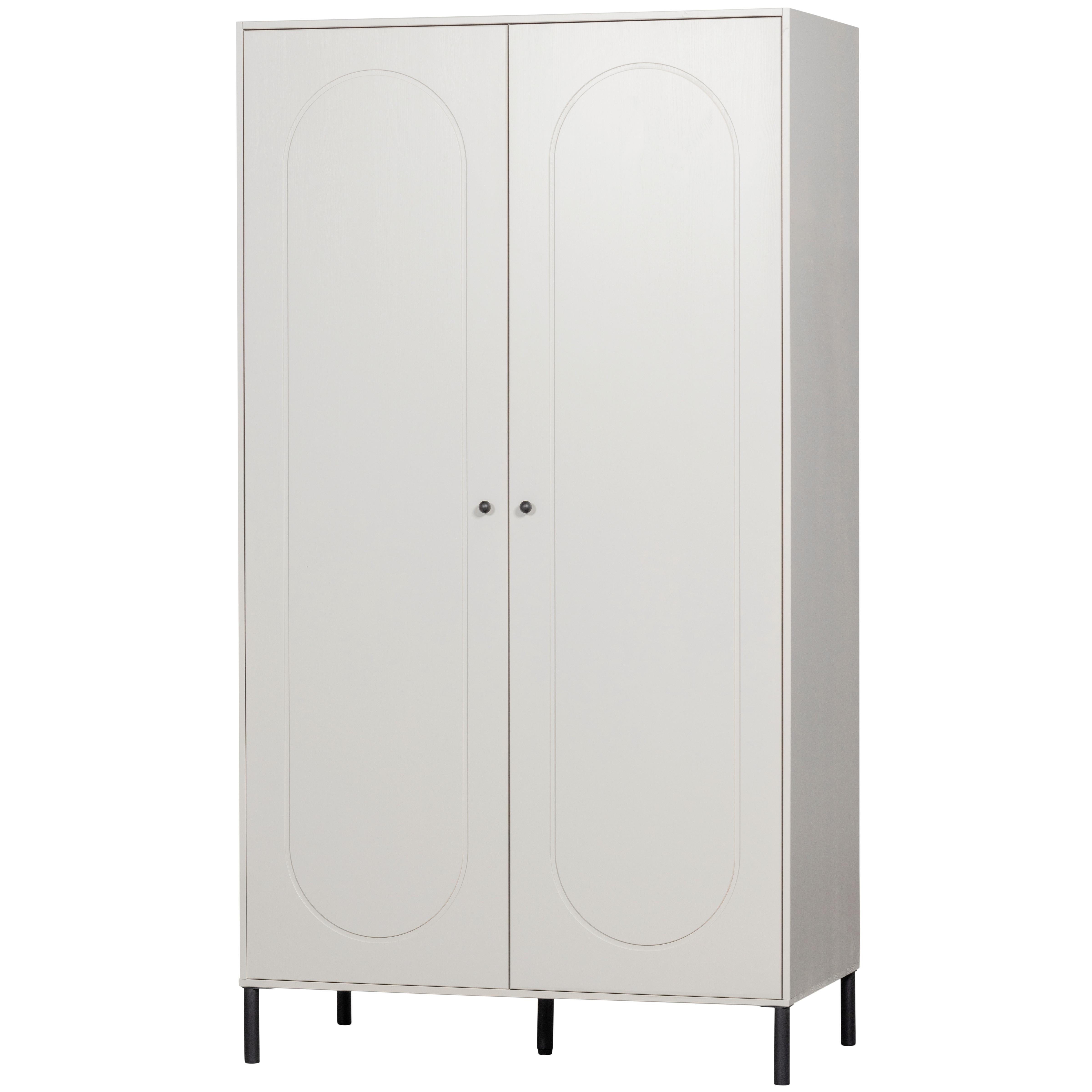 Drehtürenschrank Xina Grau - Schwarz/Grau, Basics, Holz/Metall (110/202/58cm) - MID.YOU