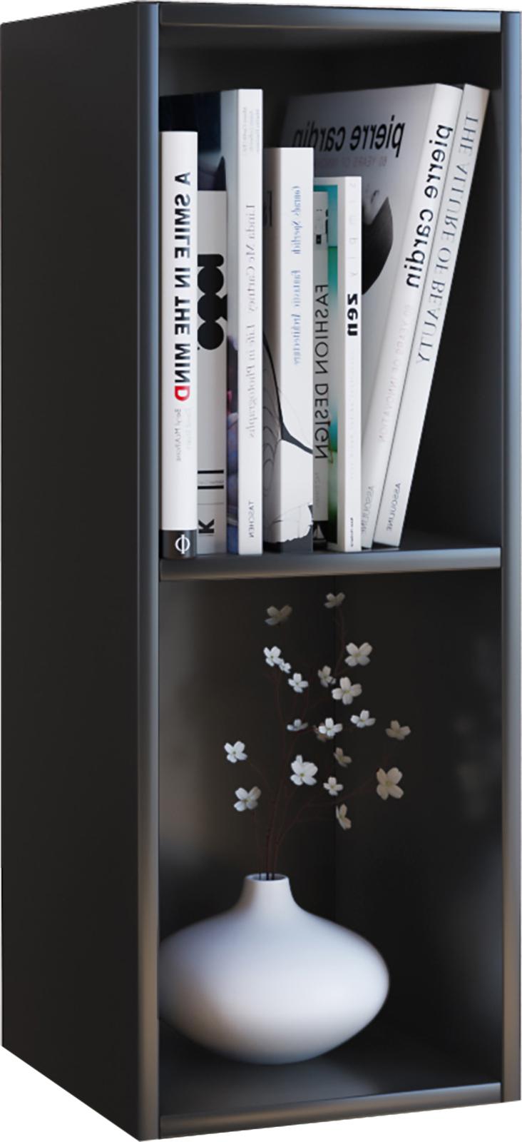 Pisarniški Regal Mendas, Črna - črna, Basics, leseni material (34/72/30cm) - MID.YOU