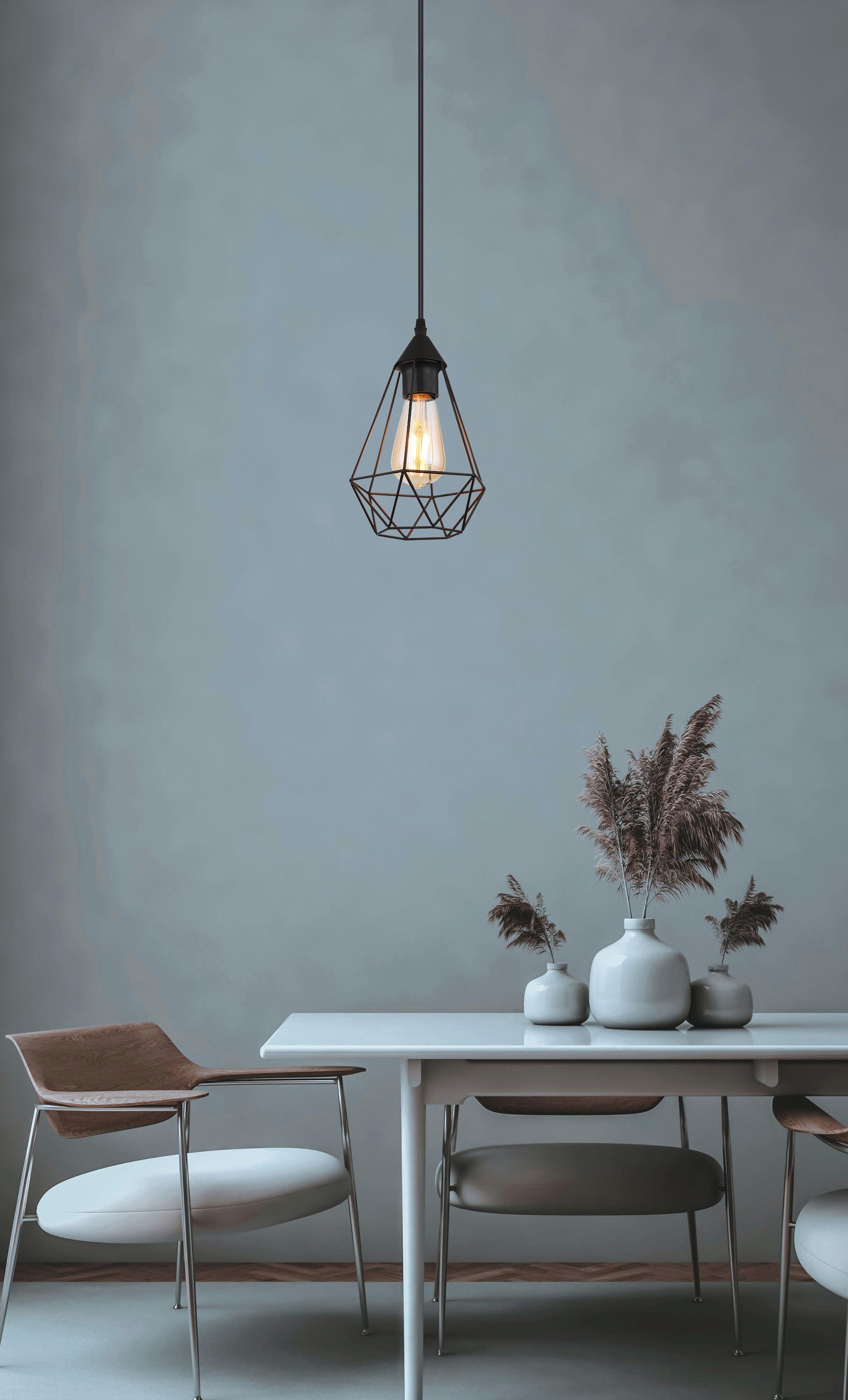 Hängeleuchte Zachary Schwarz max. 60 Watt - Schwarz, Design, Metall (17/120cm) - Globo