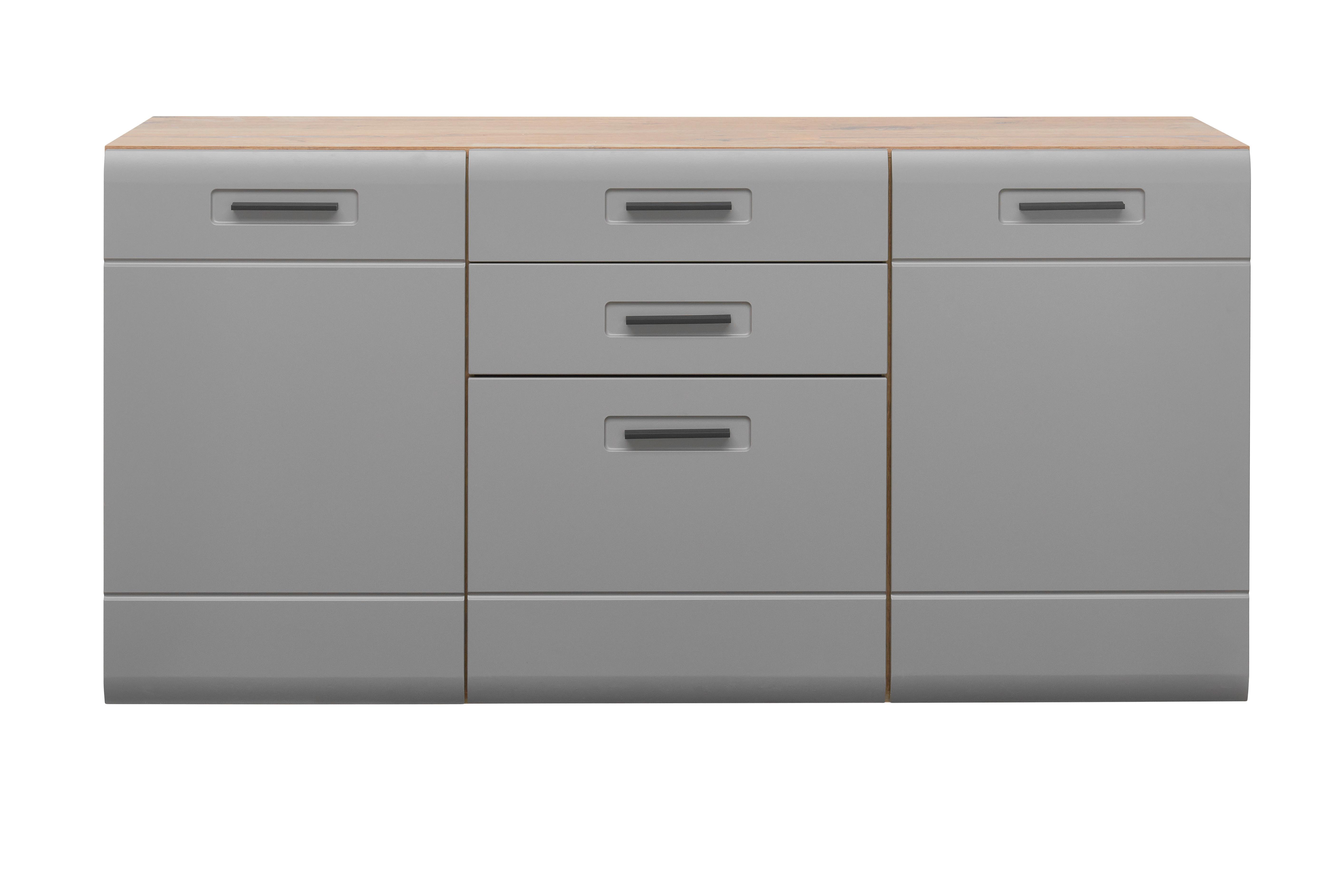 Komoda Auris - siva, Moderno, drvni materijal/plastika (163,2/81,3/43,1cm) - Modern Living