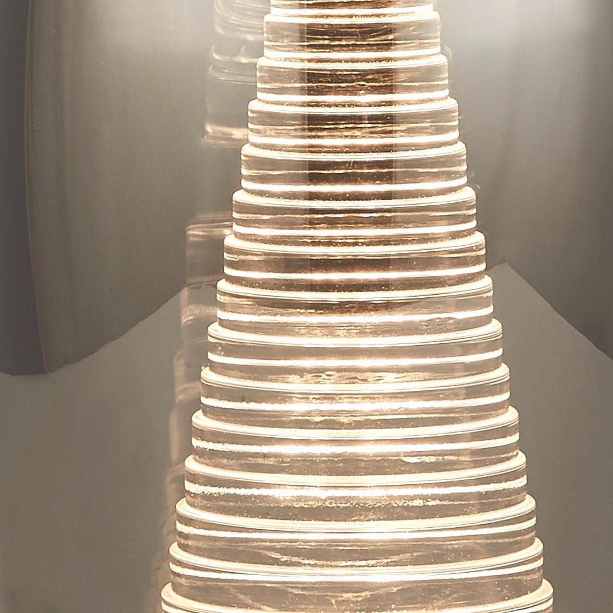 LED Asztali Lámpa Cyclone Eu97293-1sm - krómszínű, Design, műanyag/üveg (11.5/20.5cm)