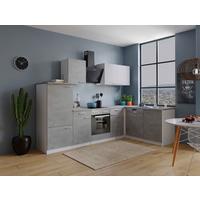 Kotna Kuhinja Z Aparati Malia, 280x172cm - barve nerjavečega jekla/siva, Basics, kovina/leseni material (280/172cm) - Respekta