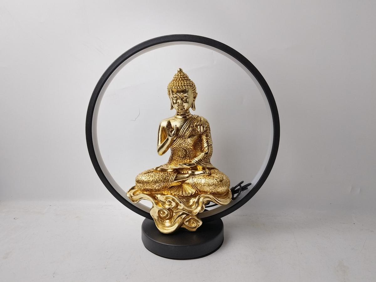 Dekor Buddha Sana - fekete/aranyszínű, műanyag (30/14/33cm)