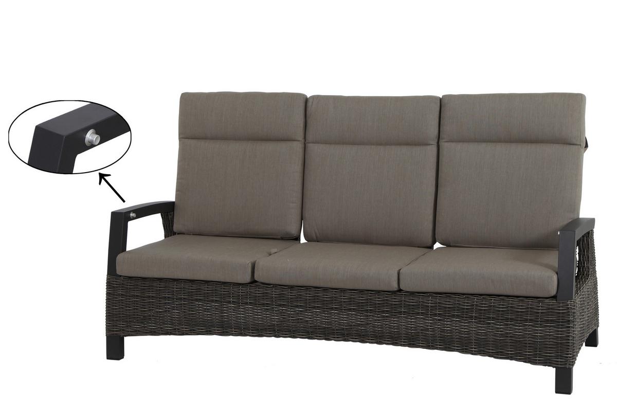 Loungegarnitur Corido Grau - Grau, Basics, Keramik/Kunststoff (72/206/103cm) - Siena Garden