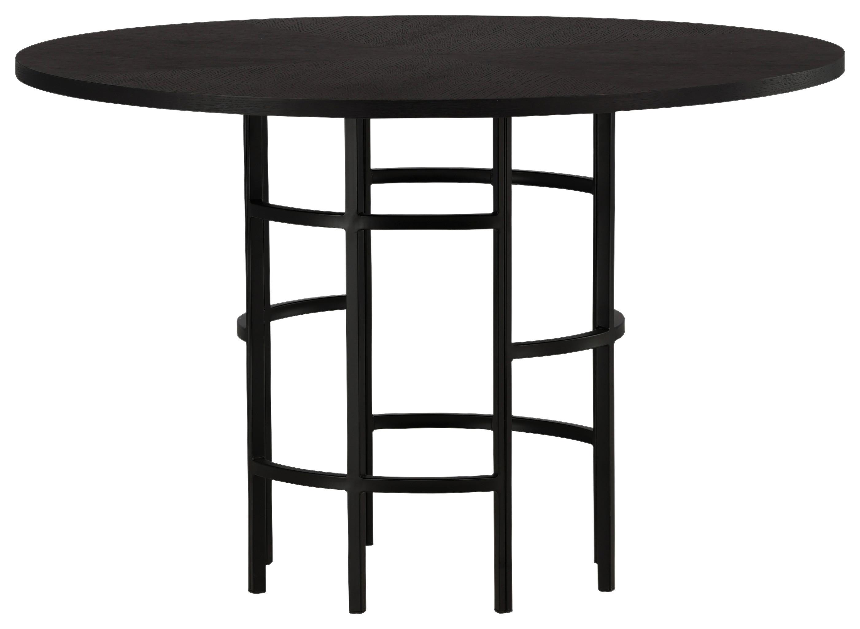 Esstisch Copenhagen Ø ca. 115 cm Schwarz - Schwarz, Design, Holzwerkstoff/Metall (115/115/74cm) - Livetastic