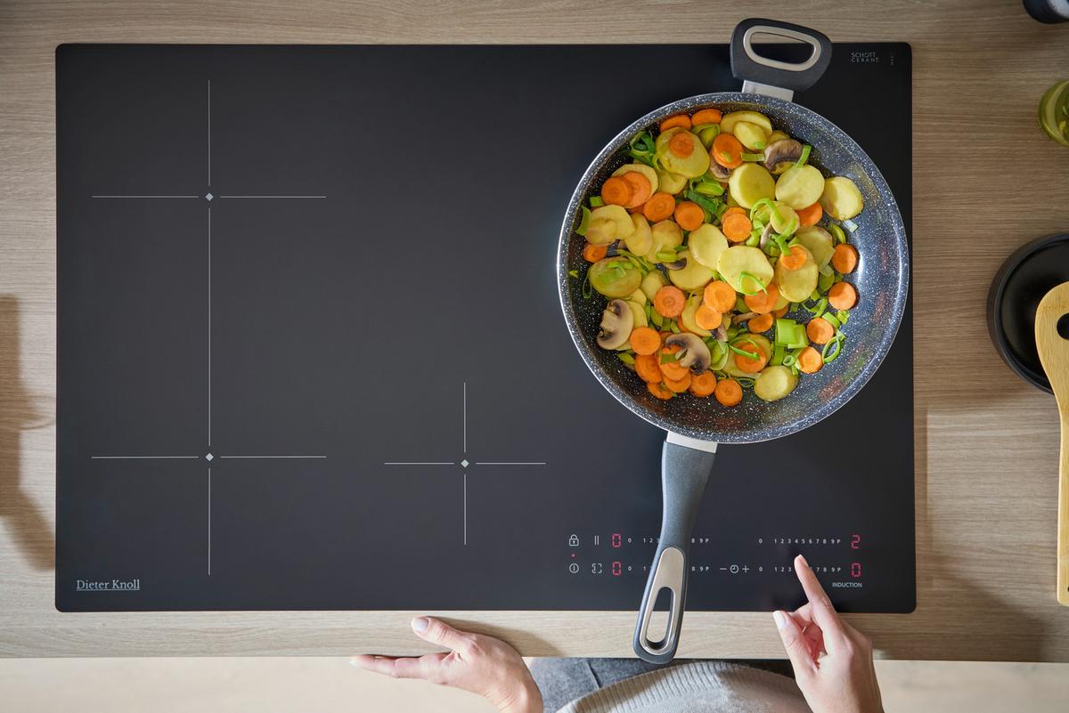 Induktionskochfeld DKEI8470IM Schwarz - Schwarz, Basics, Glas/Metall (77,7/4,9/51cm) - Dieter Knoll