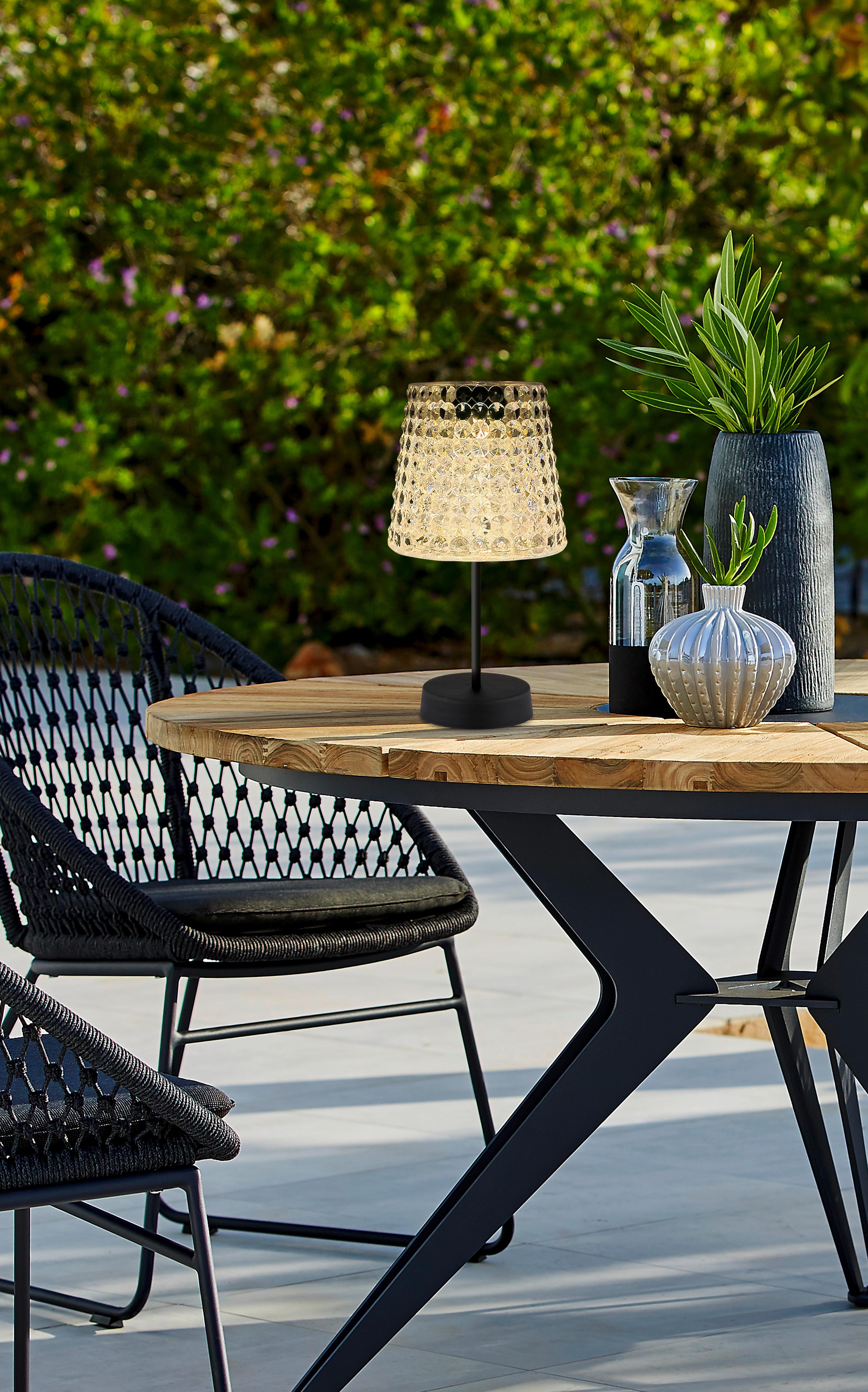 LAMPA SOLARNA SUNCE - czarny/przezroczysty, Trend, tworzywo sztuczne (12,5/24cm) - Ambia Garden