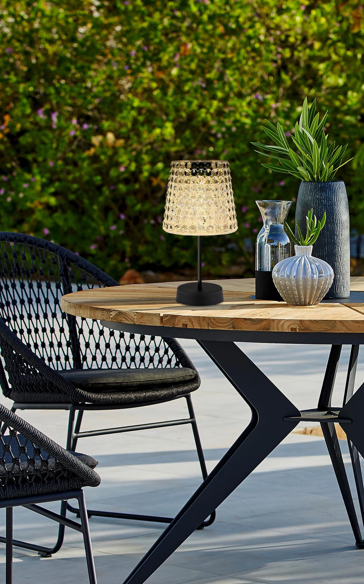 LAMPA SOLARNA SUNCE - czarny/przezroczysty, Trend, tworzywo sztuczne (12,5/24cm) - Ambia Garden