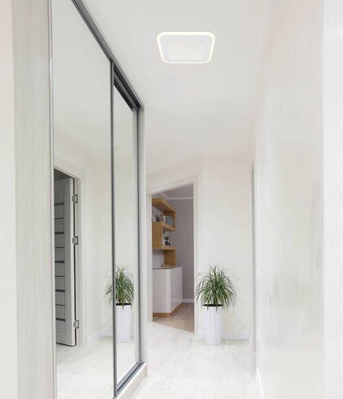 LED-Deckenleuchte Lamela Opal/Weiß max. 12 Watt - Opal/Weiß, Design, Kunststoff/Metall (23/23/4cm) - Globo