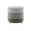 HOCKER Hocker mit Samt-Bezug in Grau - Goldfarben/Grau, Basics, Holzwerkstoff/Textil (48,5/46/48,5cm) - Kayoom