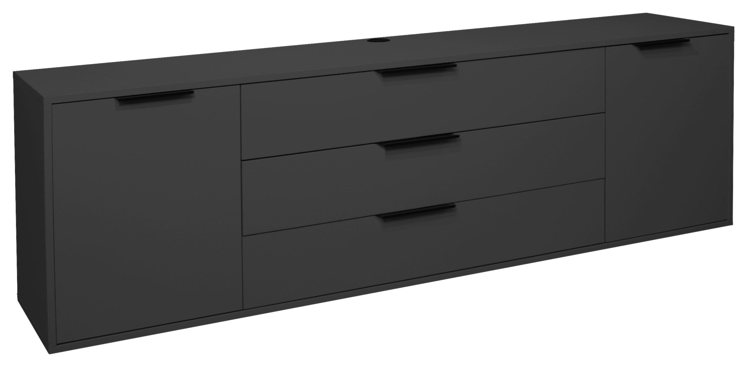 Lowboard in Anthrazit - Anthrazit, MODERN (216/67cm) - Premium Living