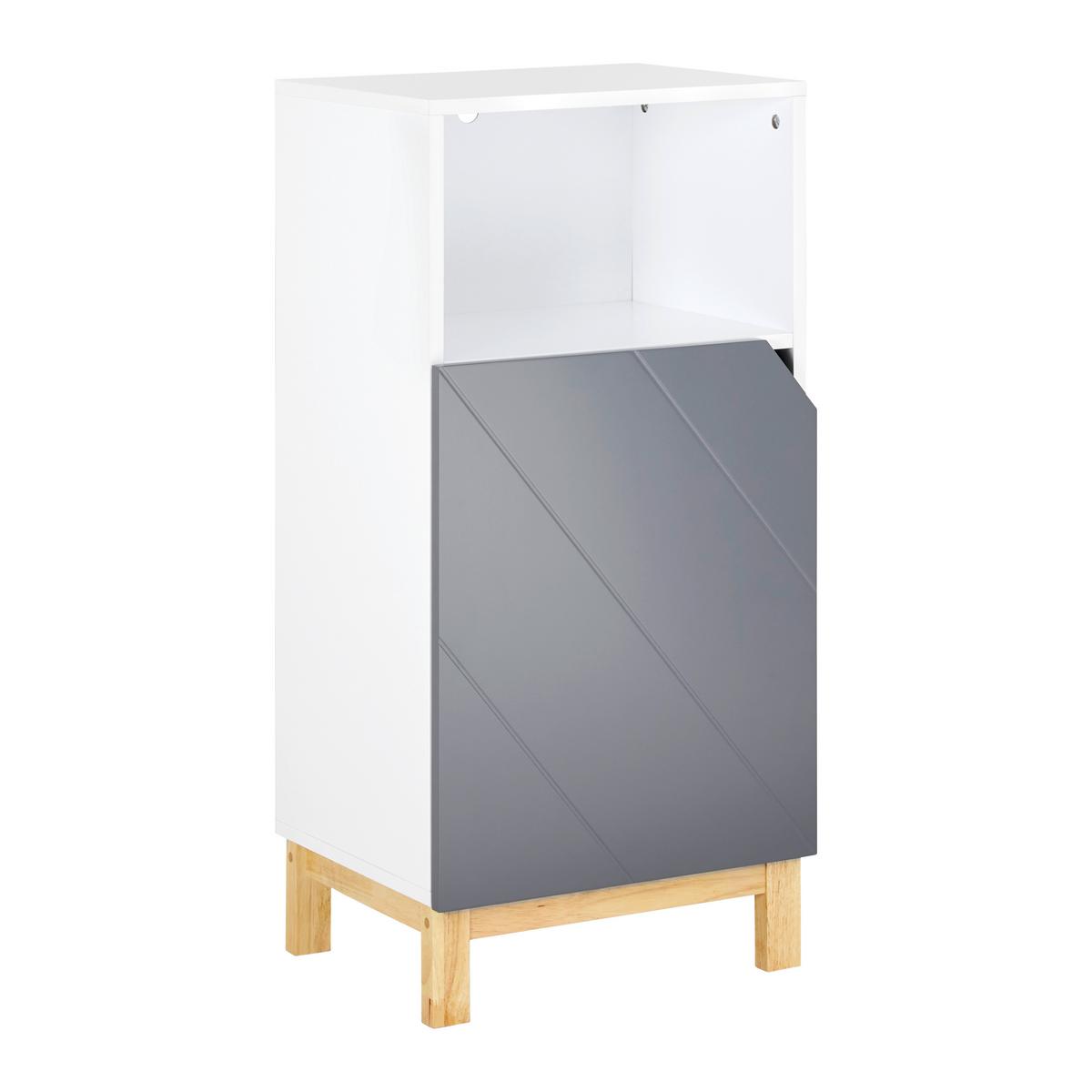 Unterschrank Rocco Grau ca. 42,6x90x35 cm - Naturfarben/Weiß, MODERN, Holz (42,6/90/35cm) - Bessagi Home