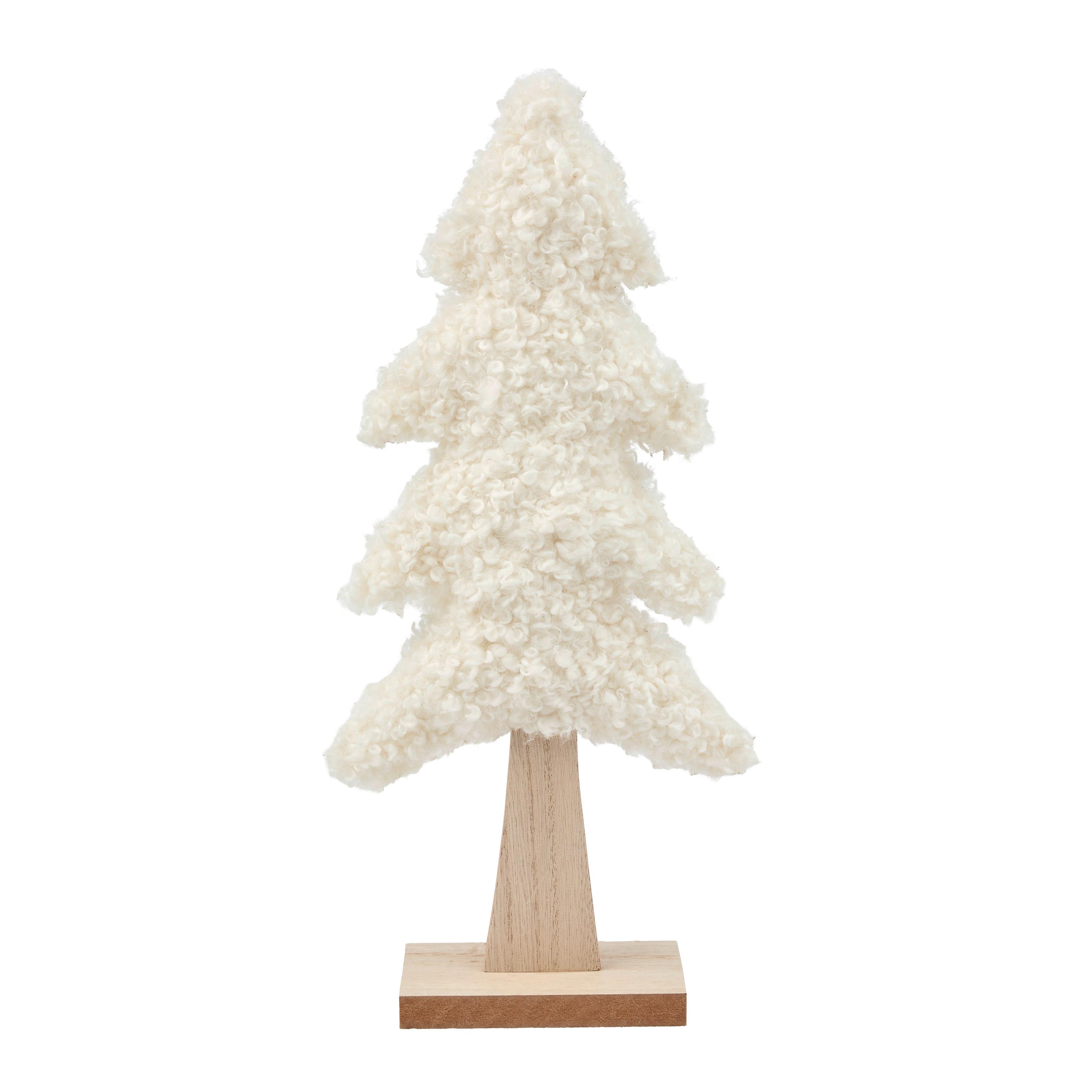 Dekobaum Amelie Naturfarben/Weiß ca. 33cm - Naturfarben/Weiß, KONVENTIONELL, Holzwerkstoff/Textil (16/33/5cm) - Mömax