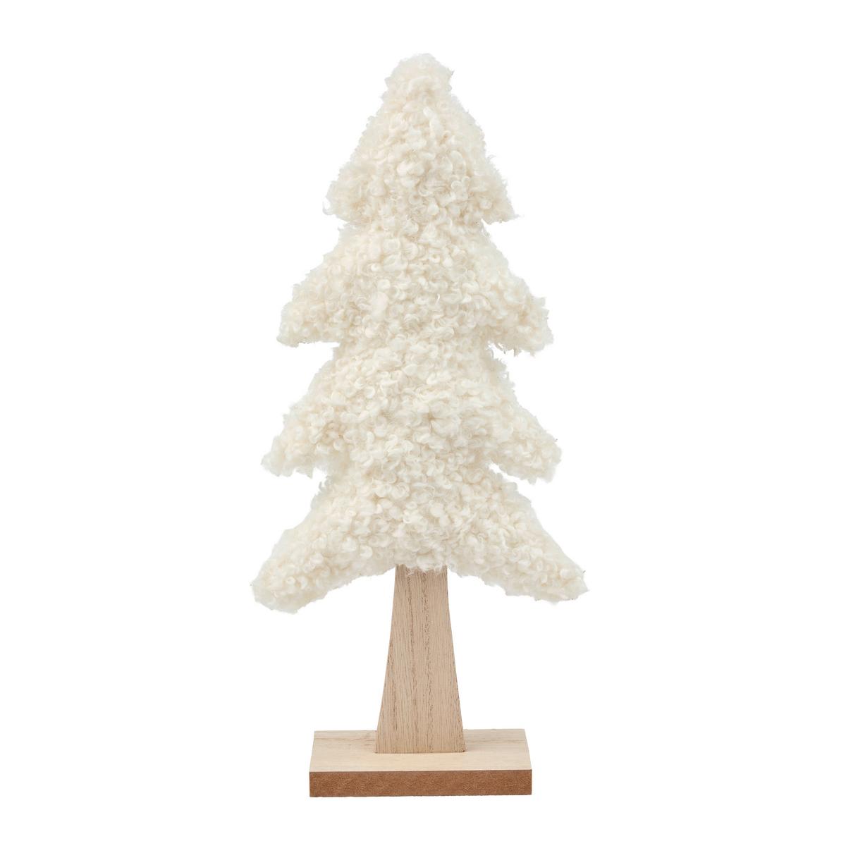Dekobaum Amelie Naturfarben/Weiß ca. 33cm - Naturfarben/Weiß, KONVENTIONELL, Holzwerkstoff/Textil (16/33/5cm) - Mömax